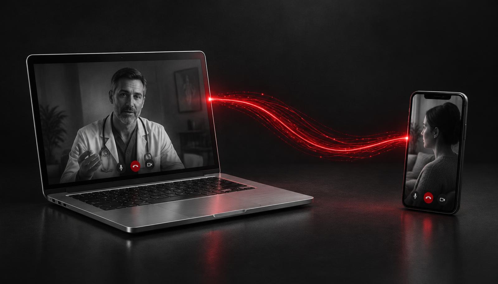 Telemedicine app video consultation between doctor and patient