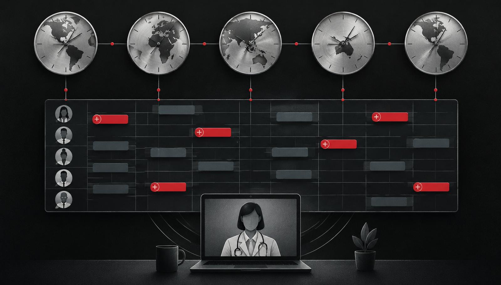 Telemedicine scheduling across time zones for virtual care